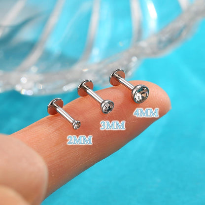 12er Set Helix Piercings Chirurgenstahl mit CZ, 6/8mm Länge