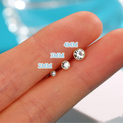 12er Set Helix Piercings Chirurgenstahl mit CZ, 6/8mm Länge