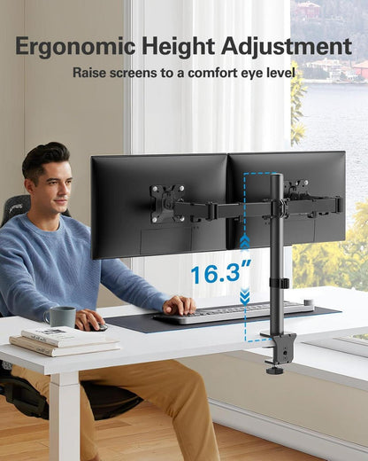 Monitor Halterung 2 Monitore 13-32 Zoll, Höhenverstellbar Neigbar