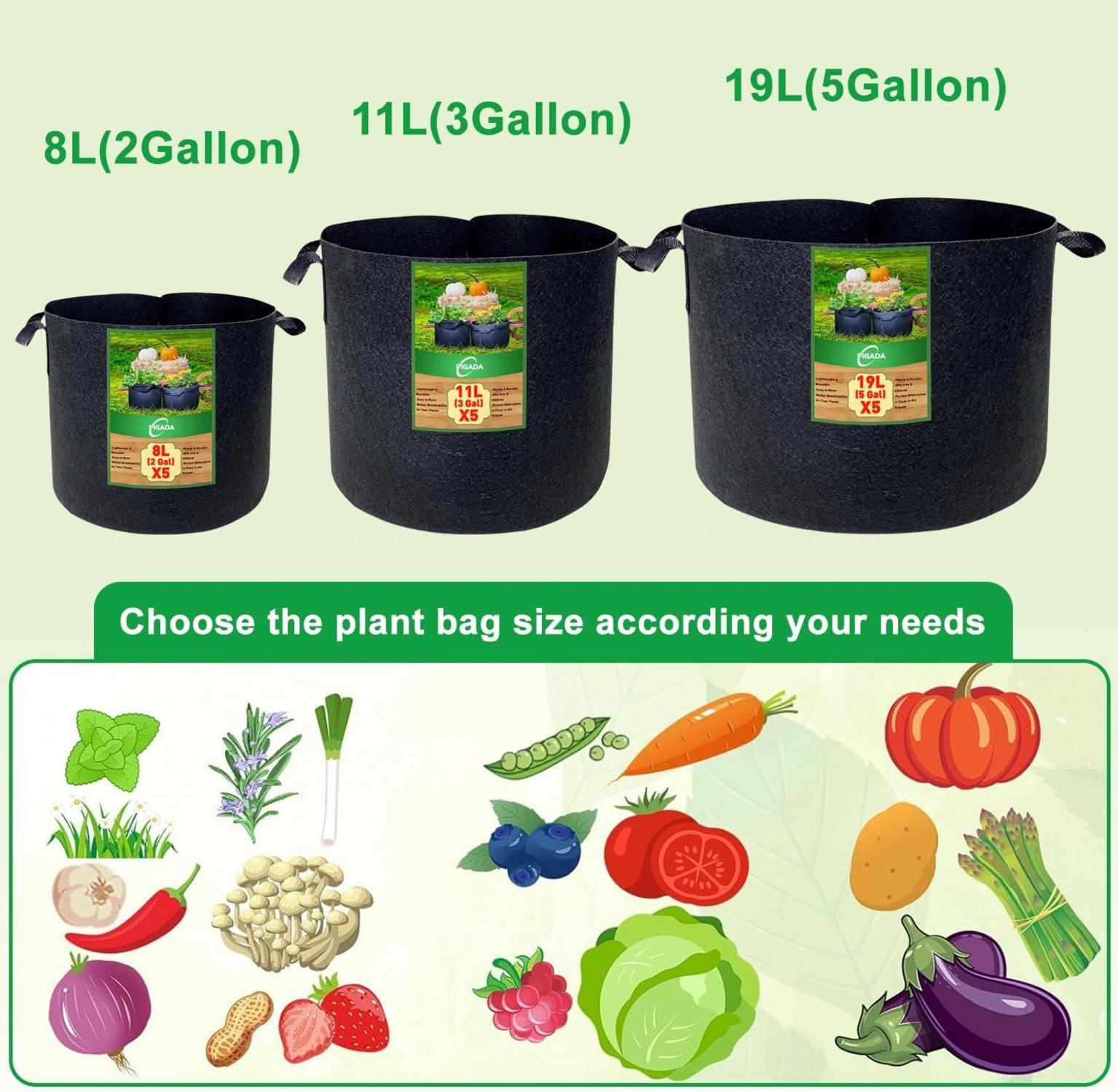 Tomaten Pflanzsack aus Stoff 8L Kartoffelsack belüfteter Gartentopf