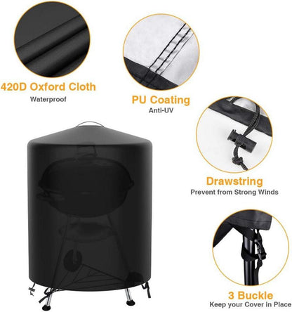 Kugelgrill Abdeckung 70cm Wetterfest 420D Oxford Winddicht BBQ Cover