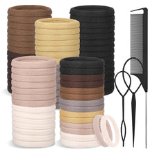 100er Set Große Nahtlose Elastische Haargummis mit Stielkamm