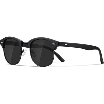 Polarisierte Sonnenbrille Retro UV400 Herren Damen Schwarz