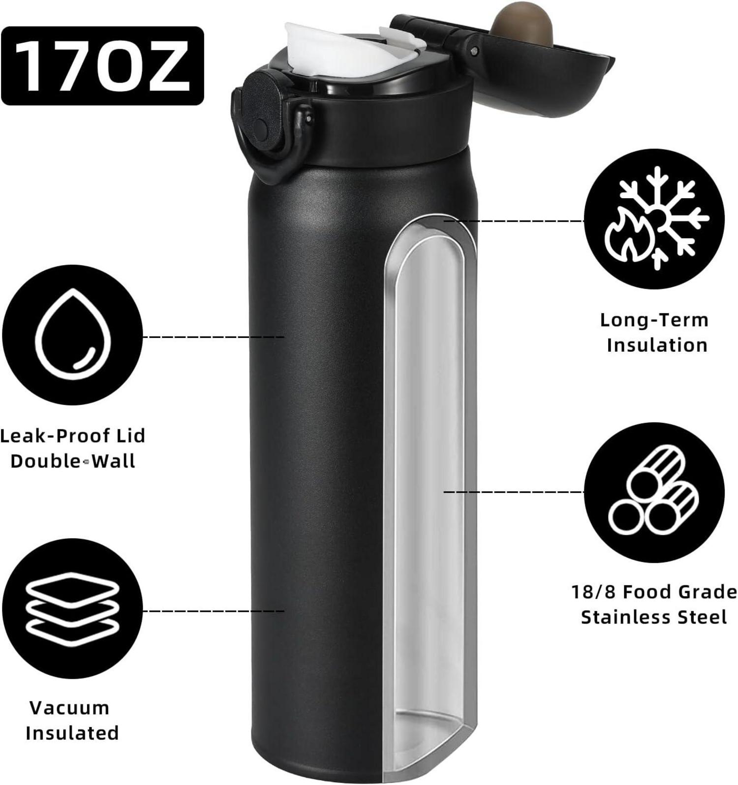 Thermosflasche 500ml Edelstahl Isolierflasche Auslaufsicher