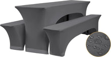 Elastische Biertischhussen Dunkelgrau 3er-Set Wasserdicht 220x50x70cm