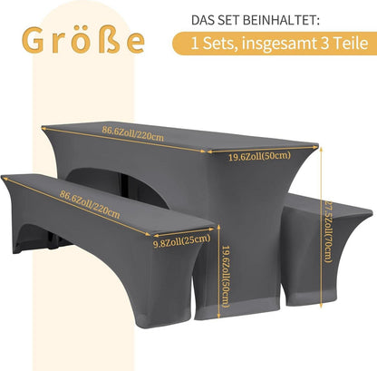 Dunkelgrau Elastische Biertischhussen