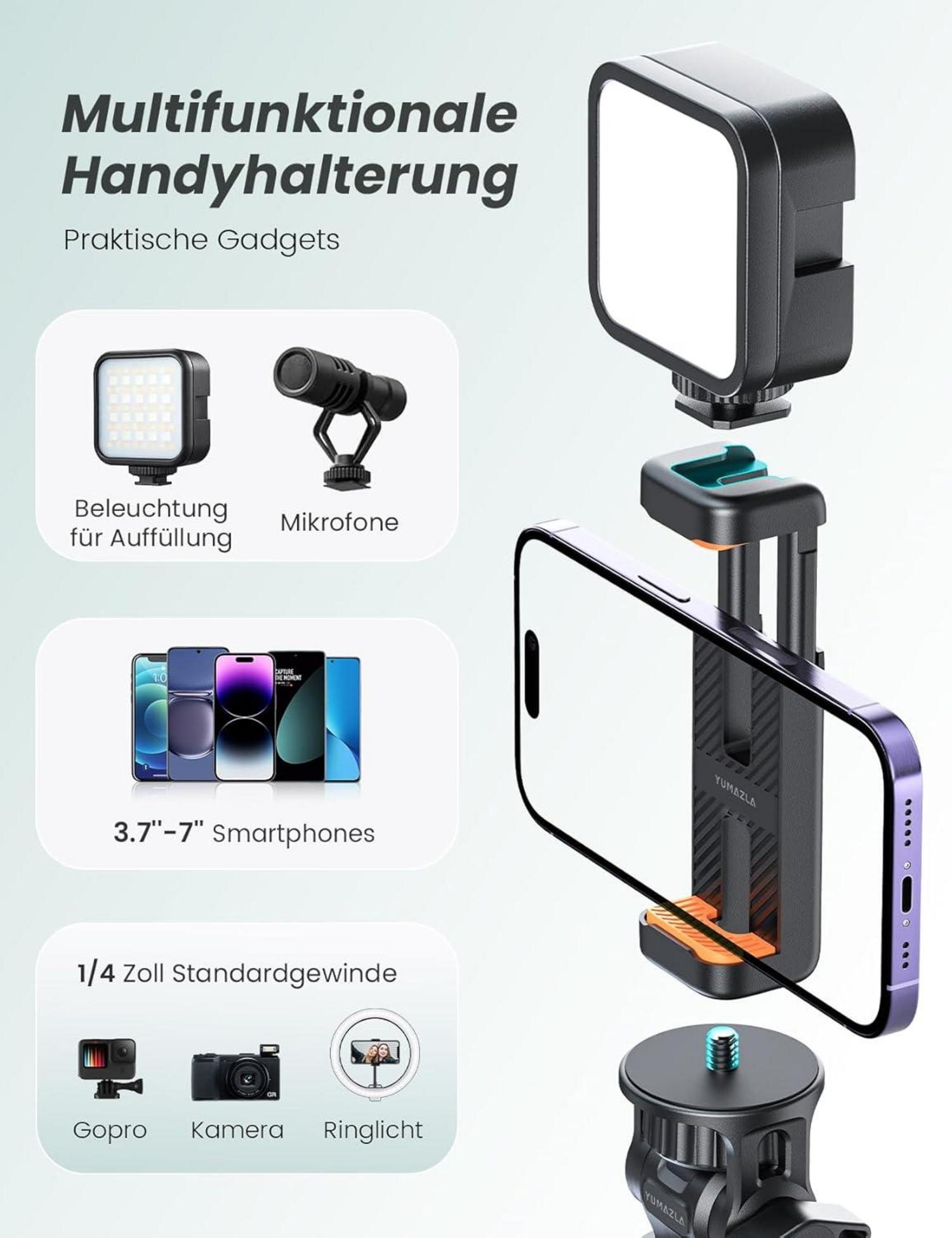 Handy-Stativ Selfie Stick 180cm Verstärktes Stativ für Smartphone DSLR