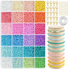 Perlen Set zum Auffädeln Pastell Glasperlen 3mm DIY Armbänder
