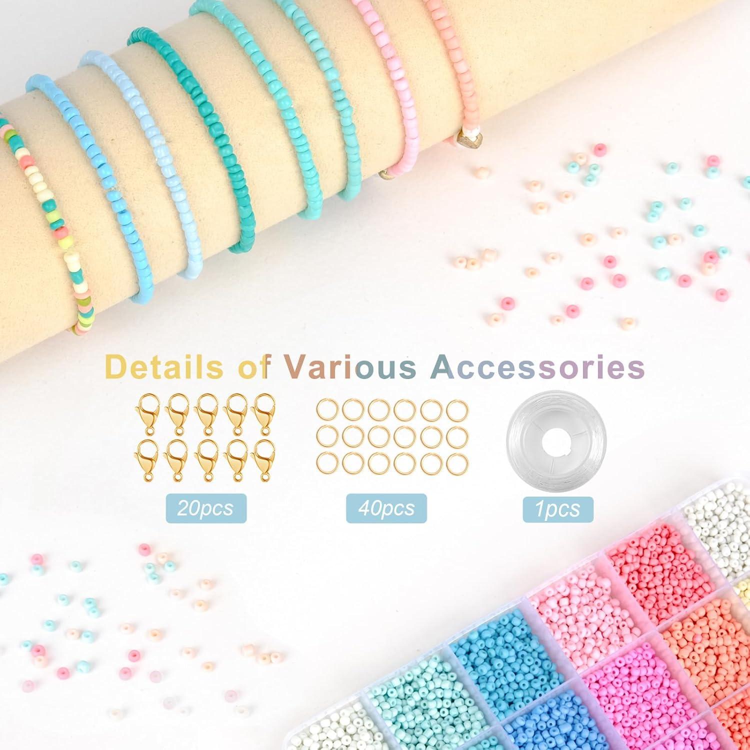 RUBY Perlen Armbänder 3mm Set 24 Bunte Pastell Glasperlen