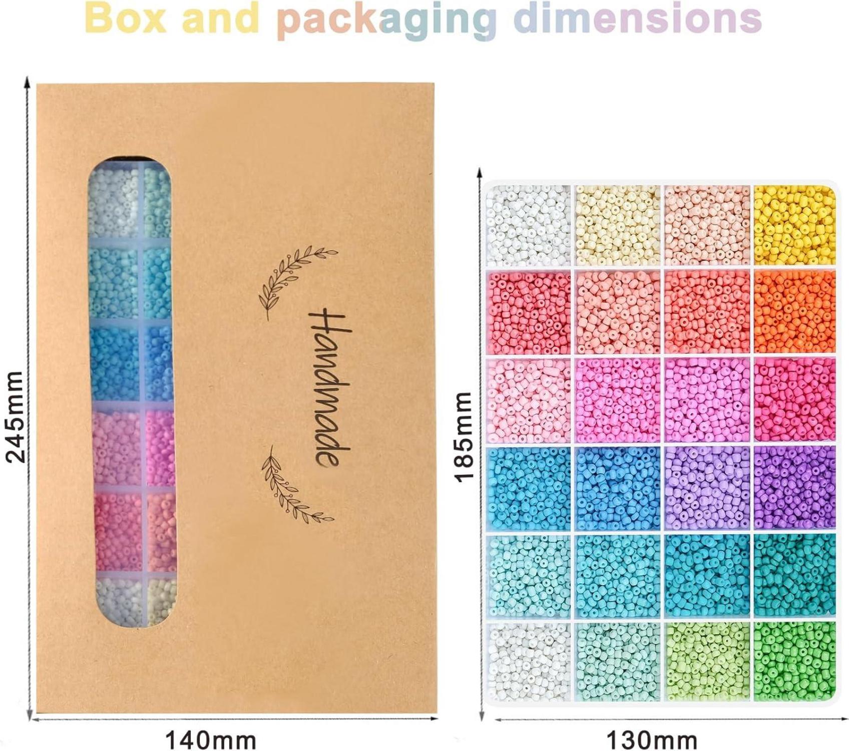 Perlen Set zum Auffädeln Pastell Glasperlen 3mm DIY Armbänder