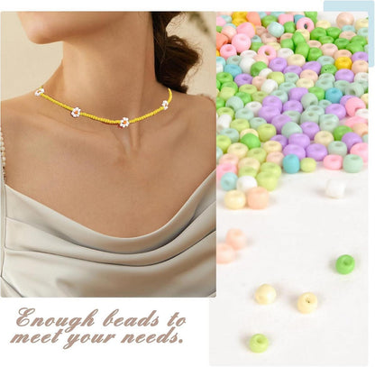 24er Set DIY Perlen Armband Pastell 3mm Glasperlen Schmuck Basteln