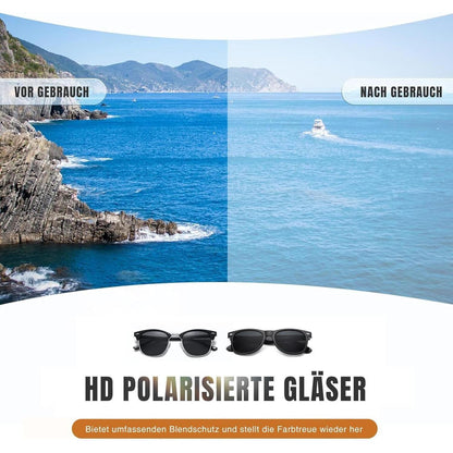 Polarisierte Sonnenbrille UV400 Schutz Herren Damen Schwarz
