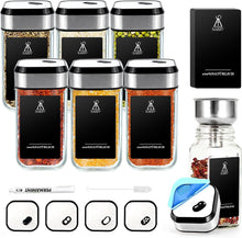 360° Rotation Eckiges Gewürzgläser-Set mit 6 Gewürzdosen 120ml