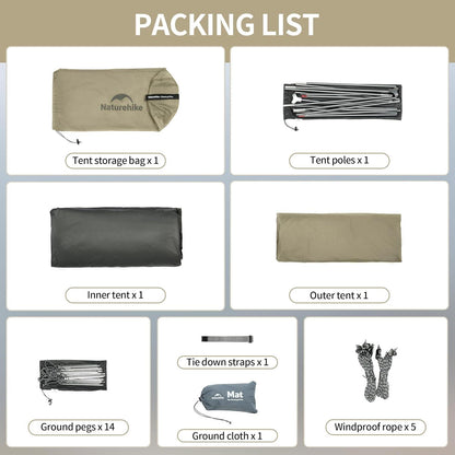 Naturehike Cloud-Up Pro Zelt 2 Personen Campingzelt Leicht Winddicht Wasserdicht