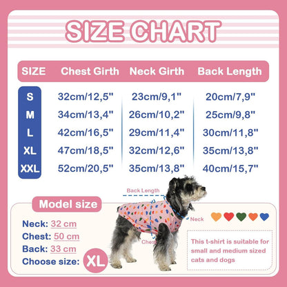 Hundepullover Atmungsaktives Hunde Shirt Rosa Herz