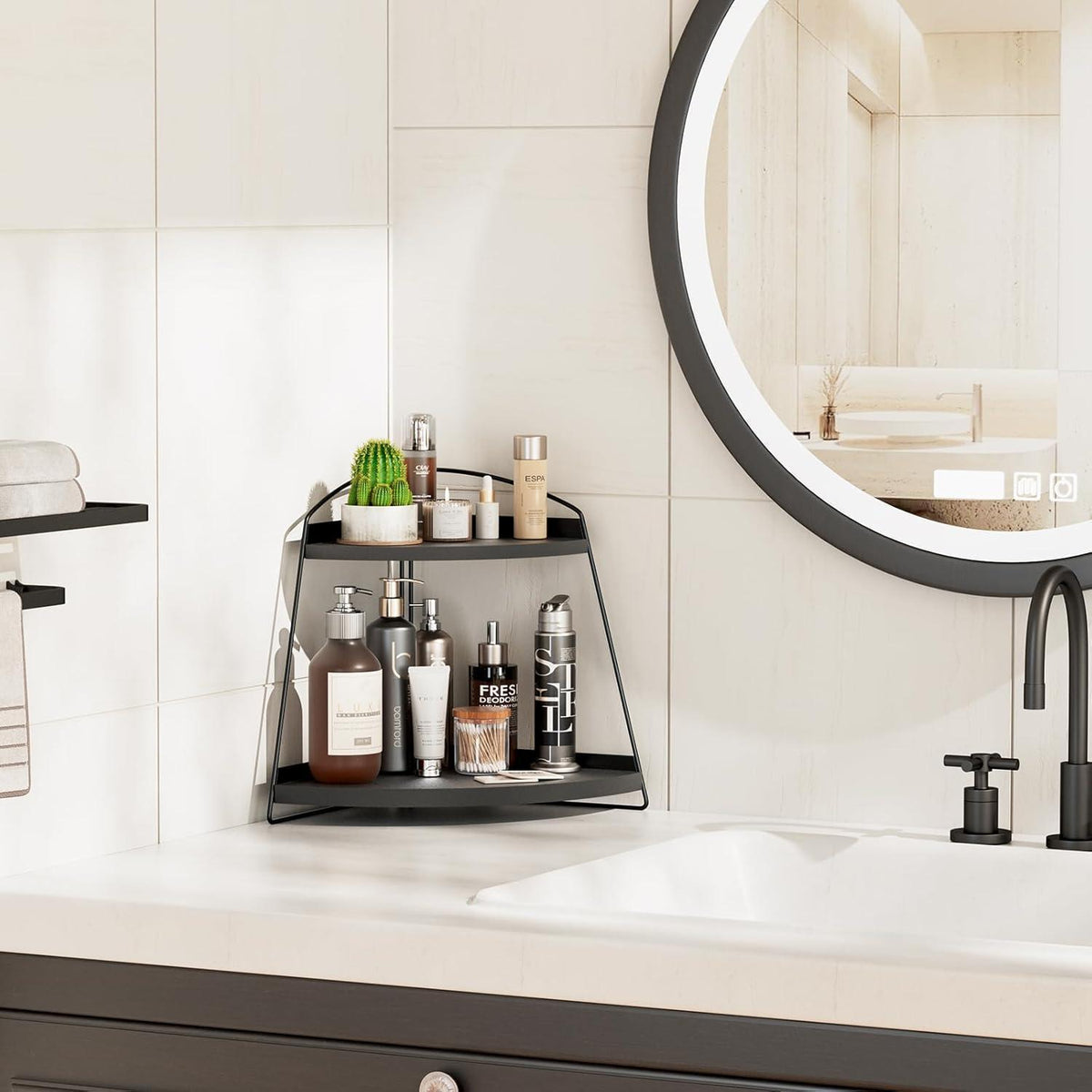 Eckregal 2 Etagen – Küchen & Badezimmer Organizer
