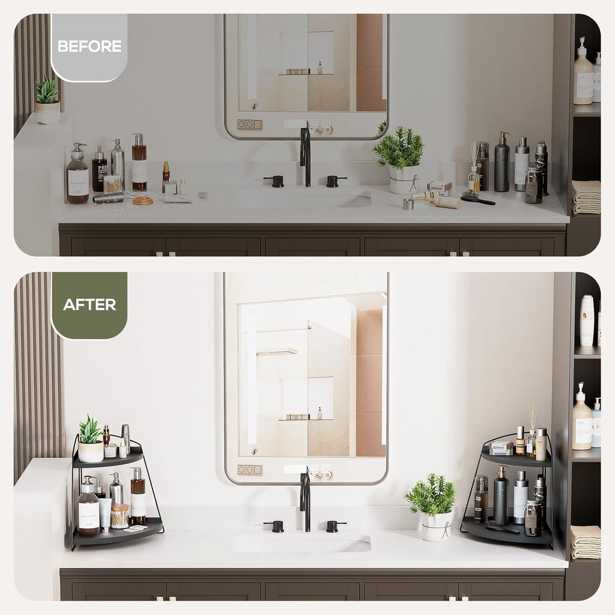 Eckregal 2 Etagen – Küchen & Badezimmer Organizer