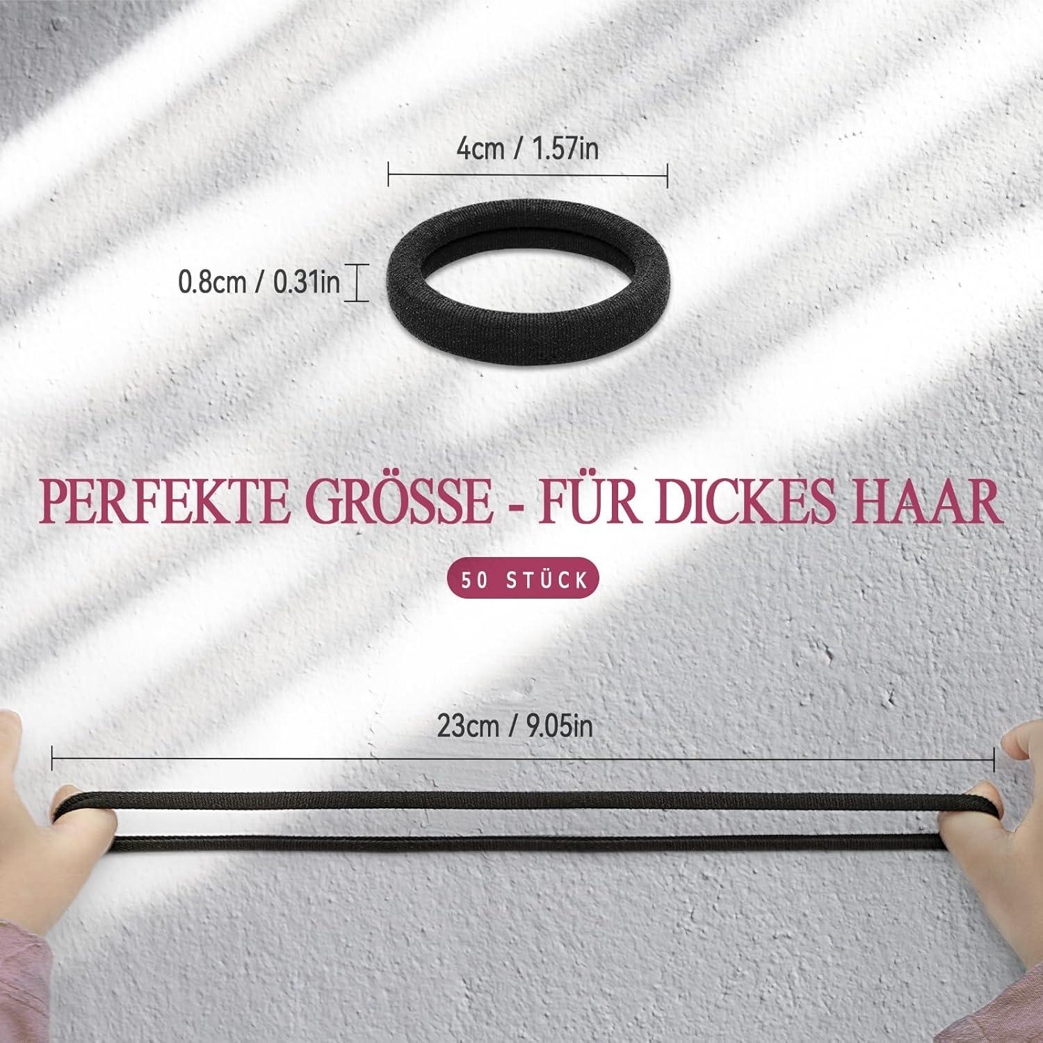 YISCOKO Haargummis Damen 50 Stück Schwarz für Frauen Mädchen