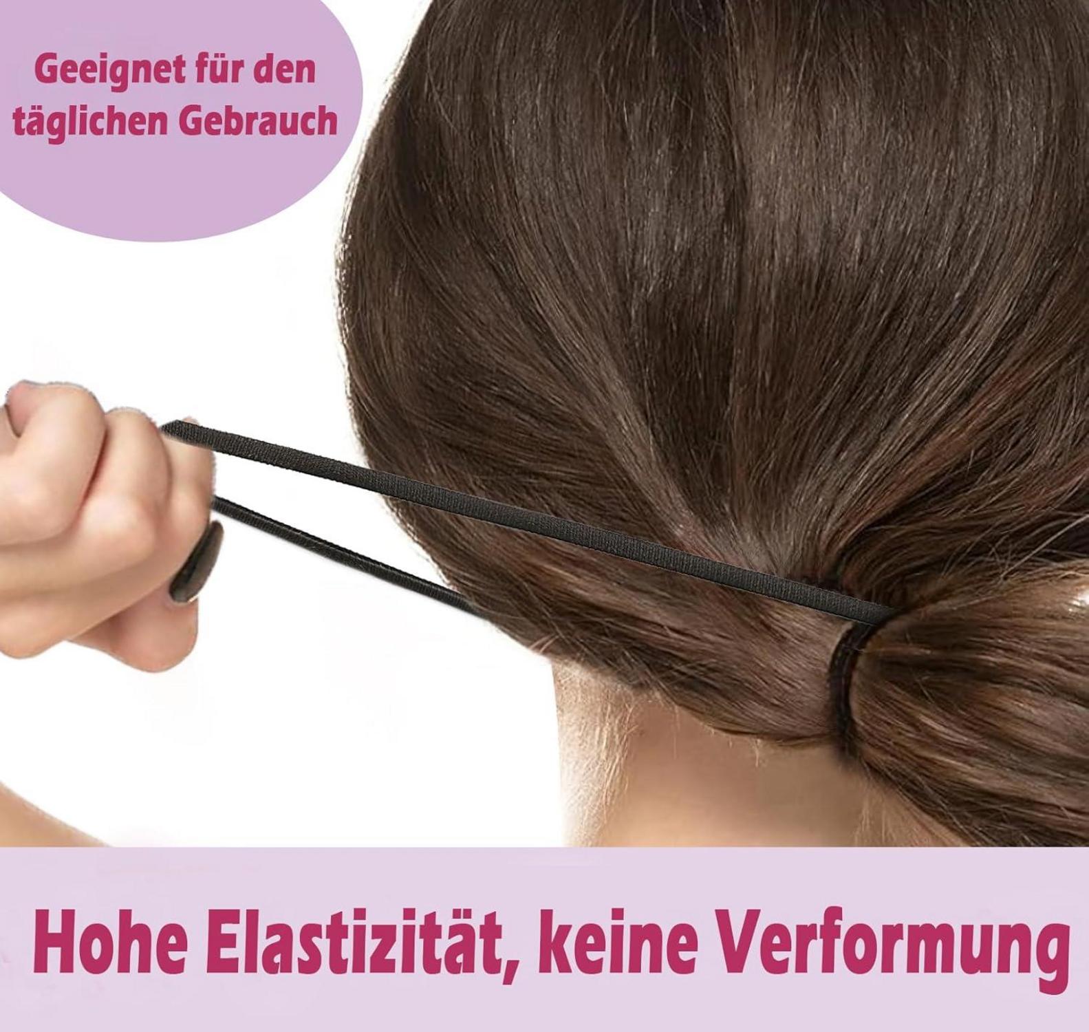 YISCOKO 50x Haargummi Damen Herren Kinder Schwarz Zopfgummis