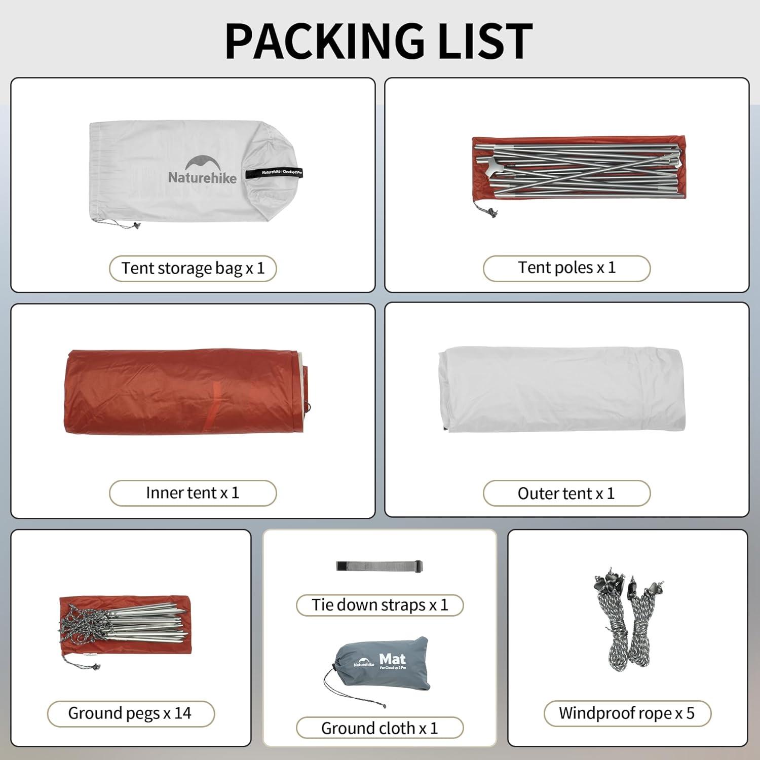 Naturehike Cloud-Up 2-Personen Campingzelt Leicht Winddicht Wasserdicht