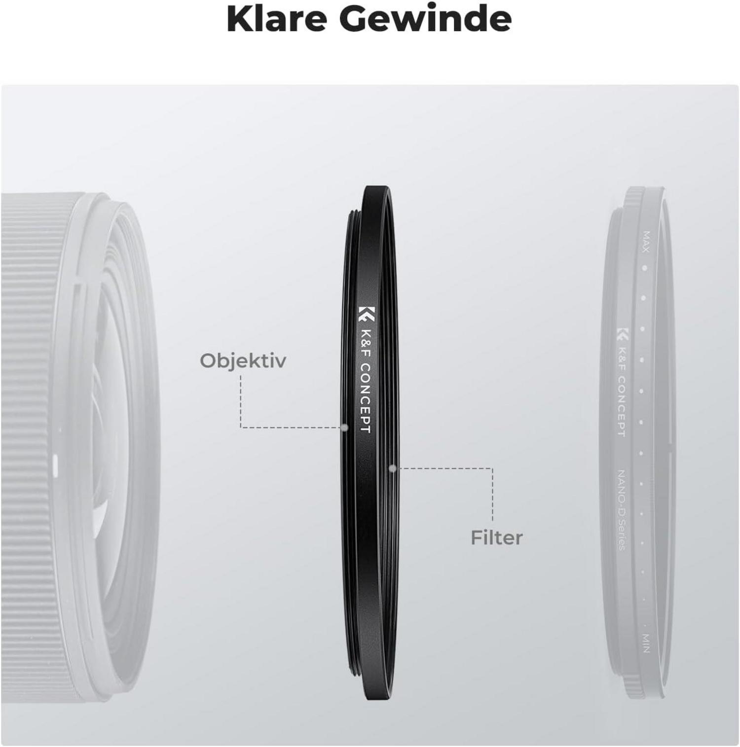 Step Up Ring Adapter 77-82mm Aluminium-Legierung
