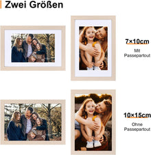 Bilderrahmen 13x18 cm 2er Set Eiche Holz mit Acrylglas