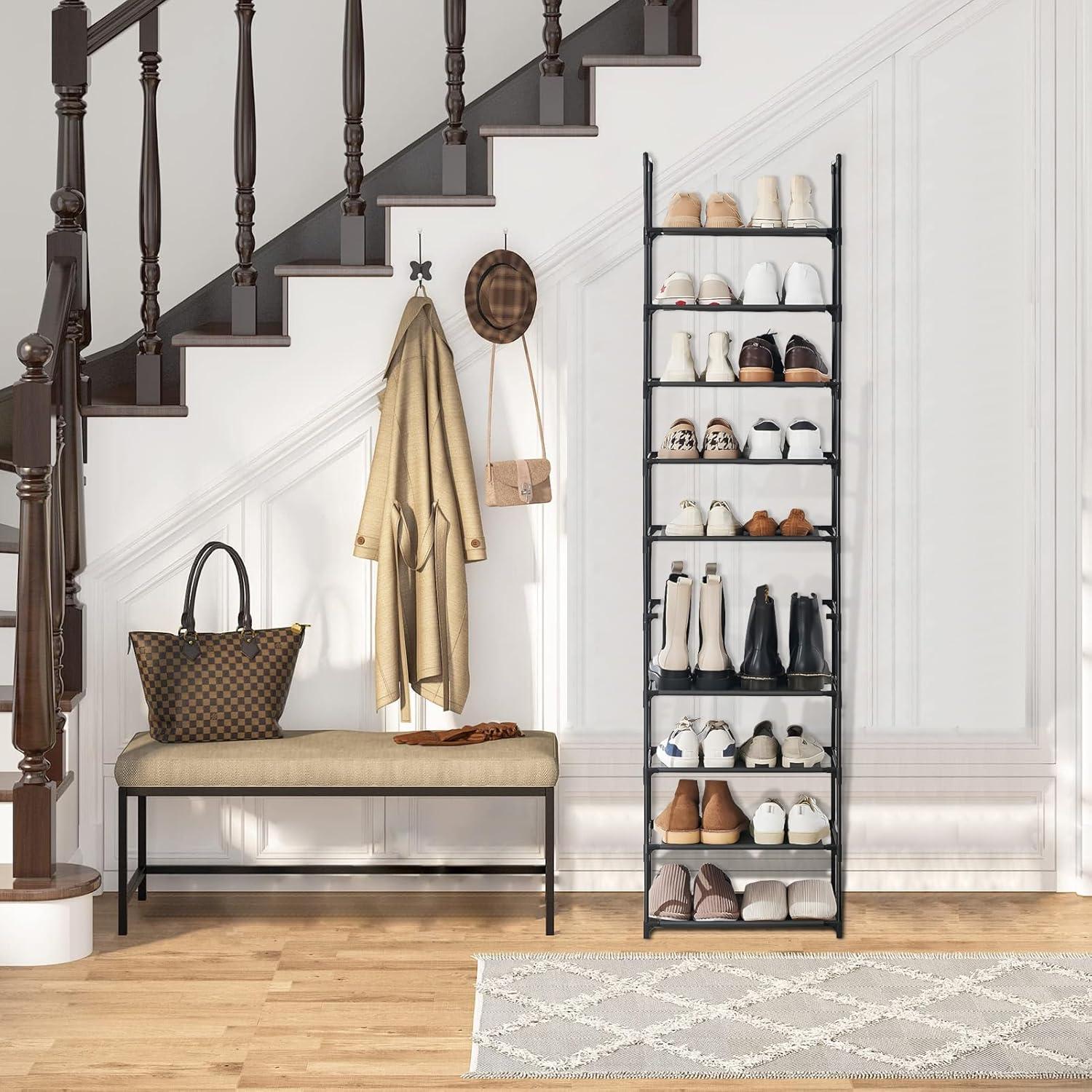 Schuhregal mit 10 Ebenen für 20-25 Paar - stabiler Schuh-Organizer