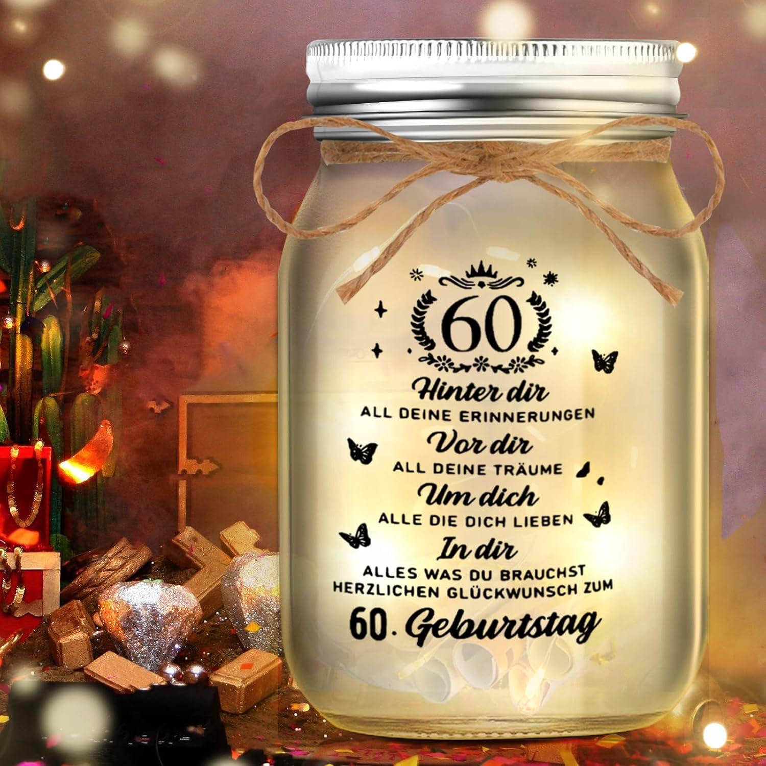 LED Flaschenlicht Geburtstag 60 Geschenkideen Frau Mann Deko