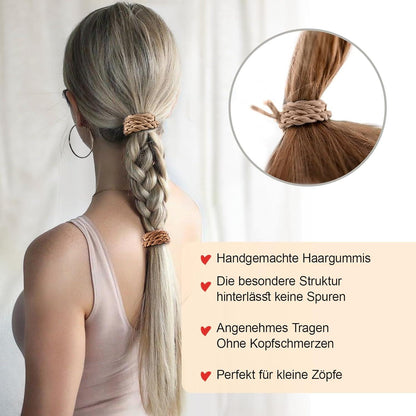 20er Pack Haargummis Schwarz für Damen und Herren - Handgefertigte Zopfgummis aus hochwertigen Materialien