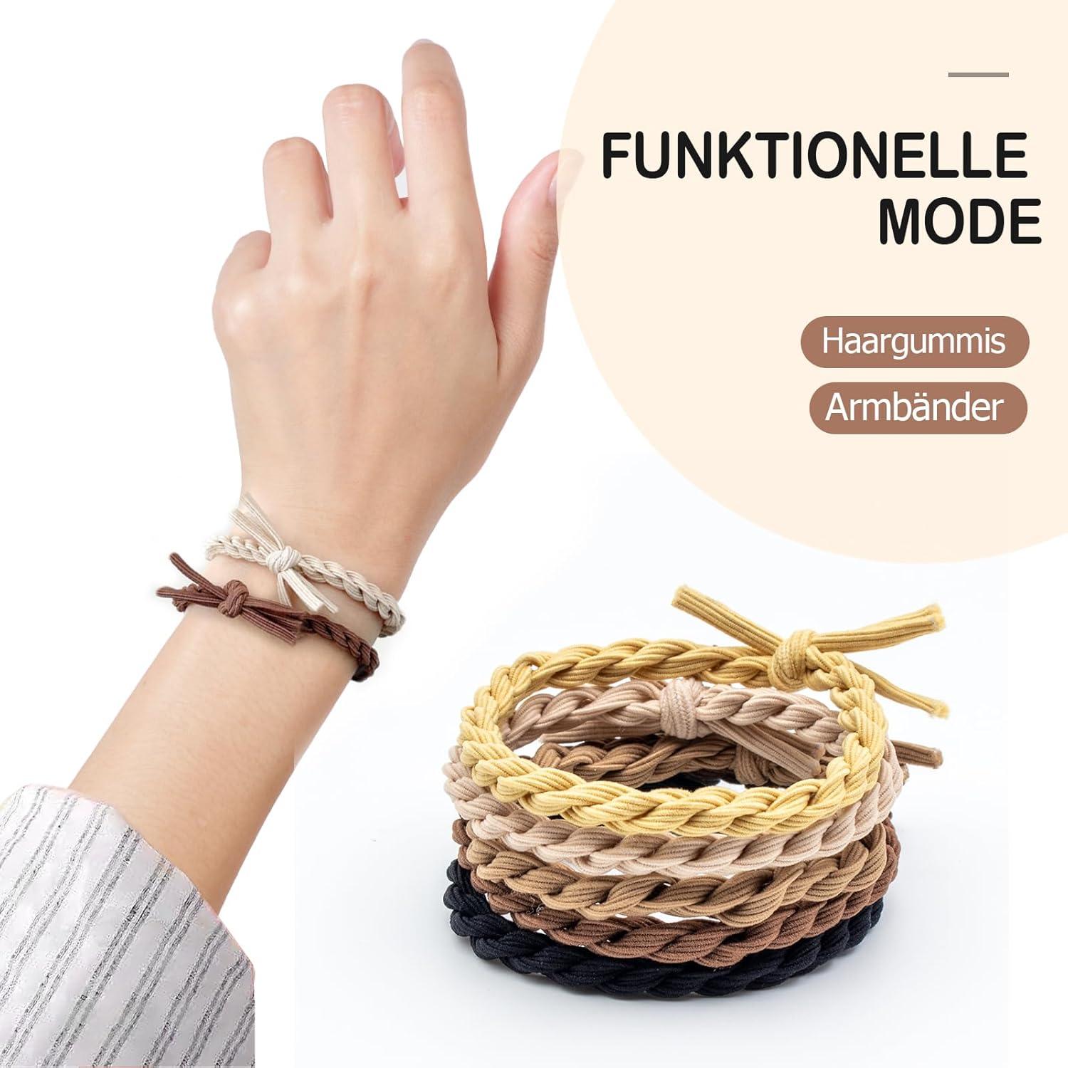 20x Haargummi Damen Schwarz Handgefertigt Zopfgummi Scrunchies