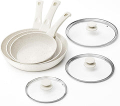 6-teiliges Keramik Pfannenset mit Glasdeckel