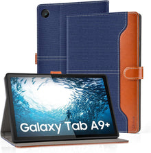 DLveer Samsung Galaxy Tab A9+ Plus 11'' 2023 Hülle Blau PU Leder+Soft