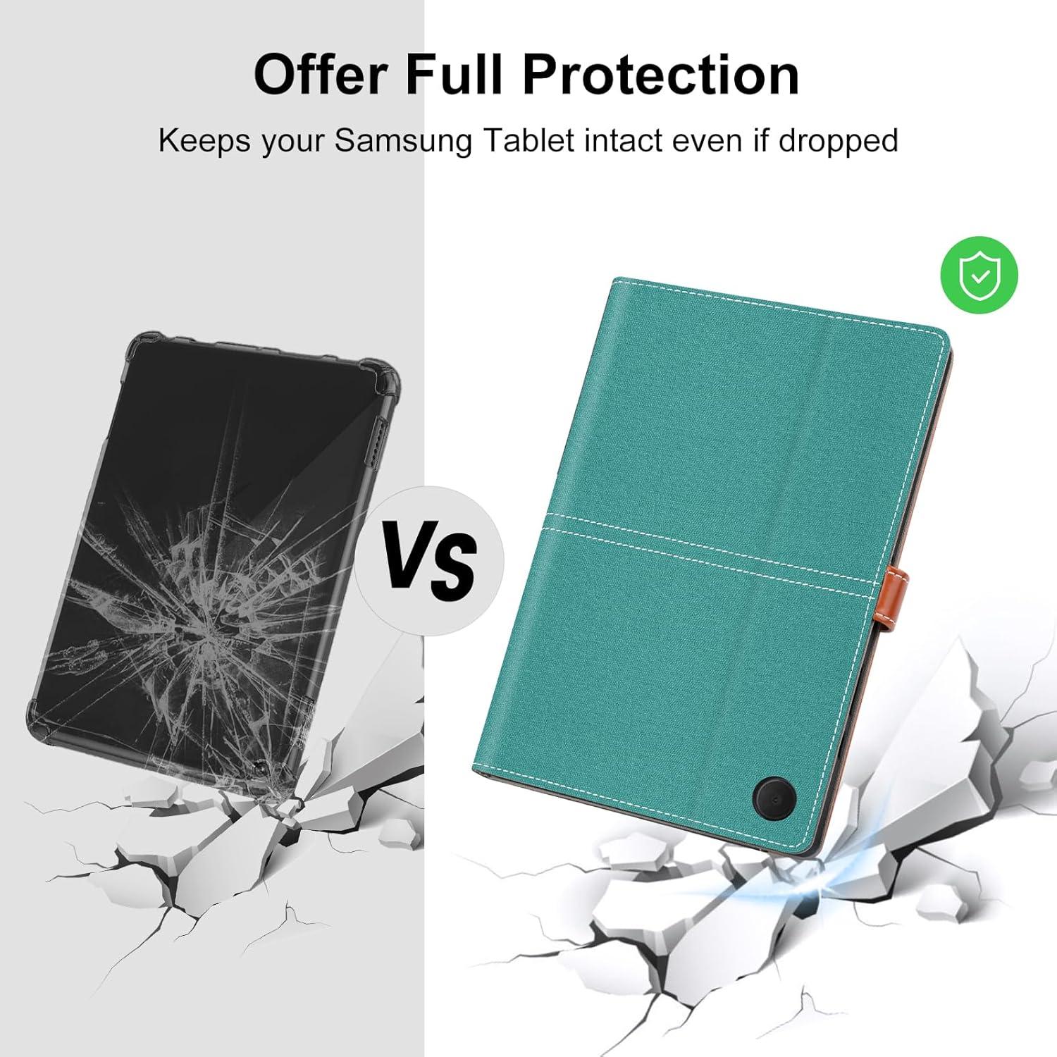 DLveer Samsung Galaxy Tab A9+ 11'' 2023 Hülle PU TPU Hellblau