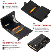 AISIR Slim Wallet Herren Damen RFID Münzfach Kohlefaser