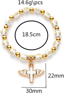Armband Damen Kreuzanhänger Elastisch Geschenk Muttertag