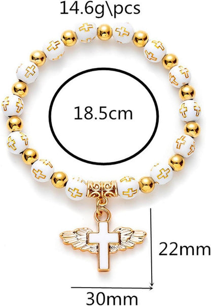Armband Damen Kreuzanhänger Elastisch Geschenk Muttertag