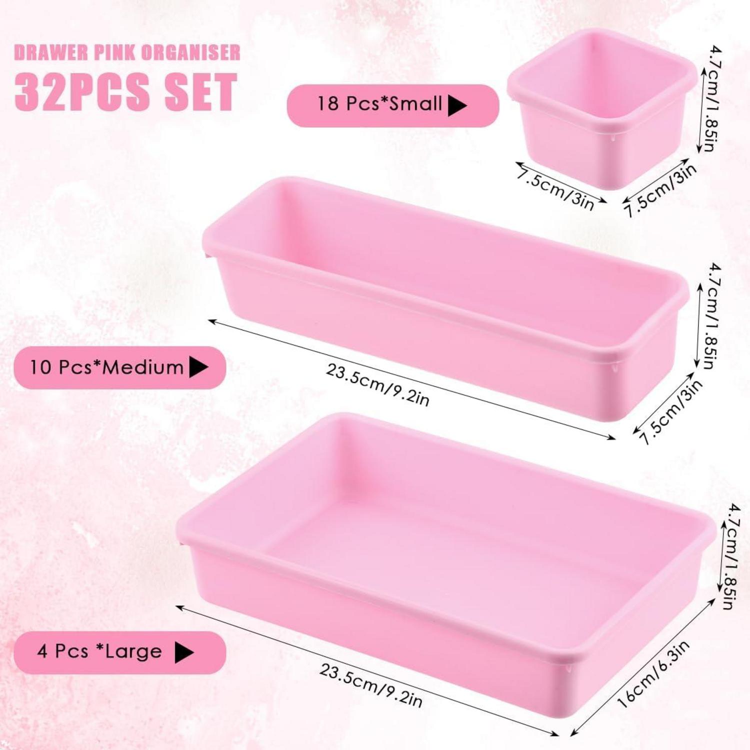 32-teiliges Rosa Schubladen Ordnungssystem Organizer | Makeup Küche