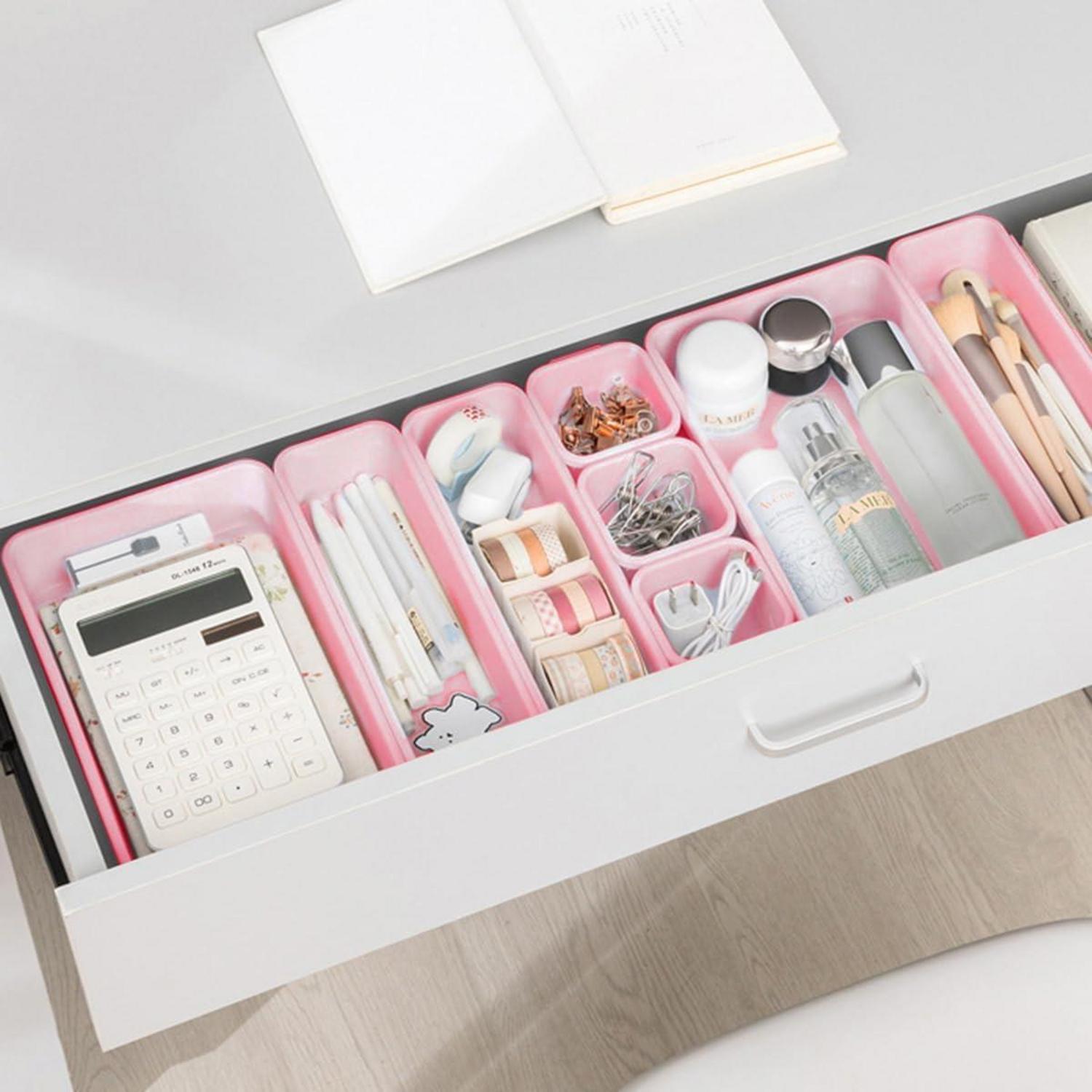 32-teiliges Rosa Schubladen Ordnungssystem Schminktisch Bad Makeup