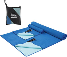 Mikrofaser Handtuch Set 2-teilig Dunkelblau Aquablau