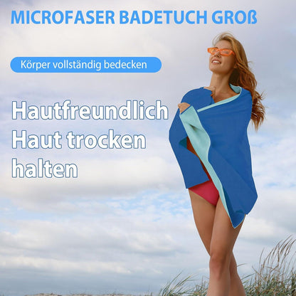 Mikrofaser Handtuch Set Groß für Sport Reise Strand 2 Stück
