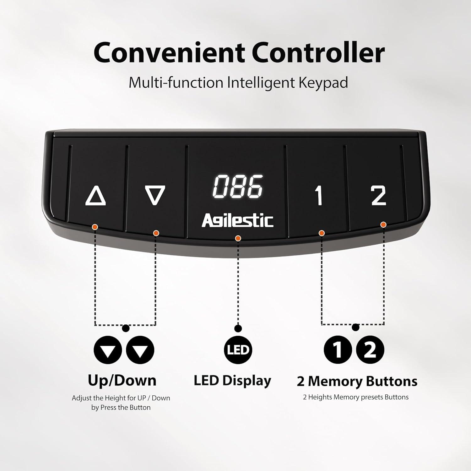 Höhenverstellbarer Schreibtisch mit Tastaturablage 120x60cm elektrisch