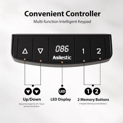 Höhenverstellbarer Schreibtisch mit Tastaturablage 120x60cm elektrisch