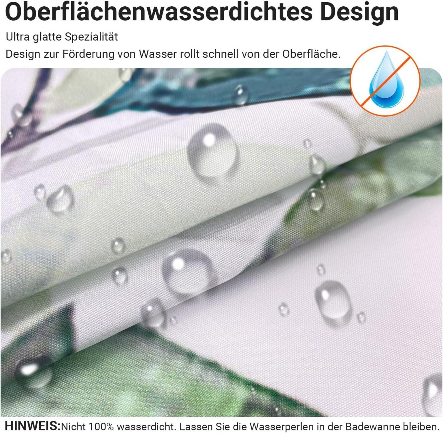 Duschvorhang Blätter 150x200cm Wasserabweisend Antischimmel