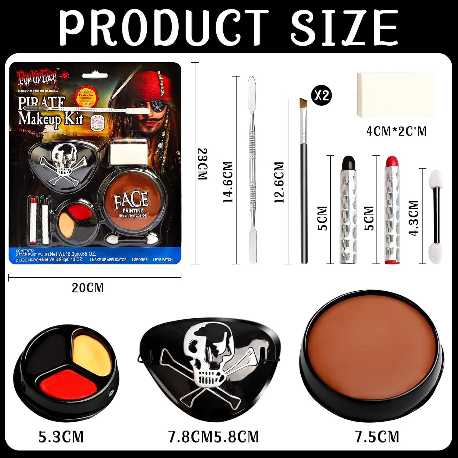 Halloween Schminke Piraten Make-up Set für Kinder und
