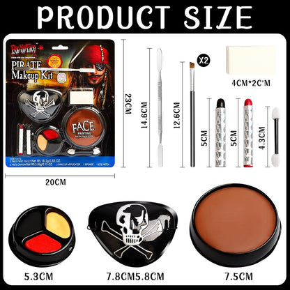 Halloween Schminke Piraten Make-up Set für Kinder und
