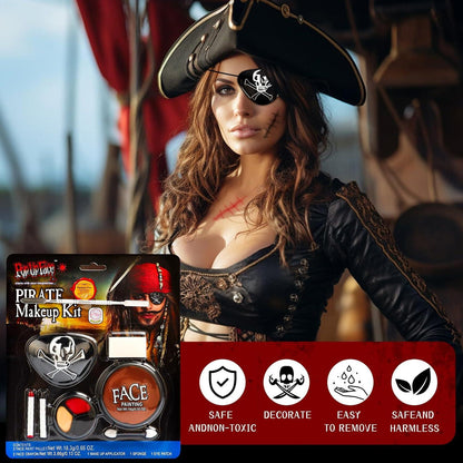 Halloween Schminke Piraten Make up Set Kinder Face Paint Fasching