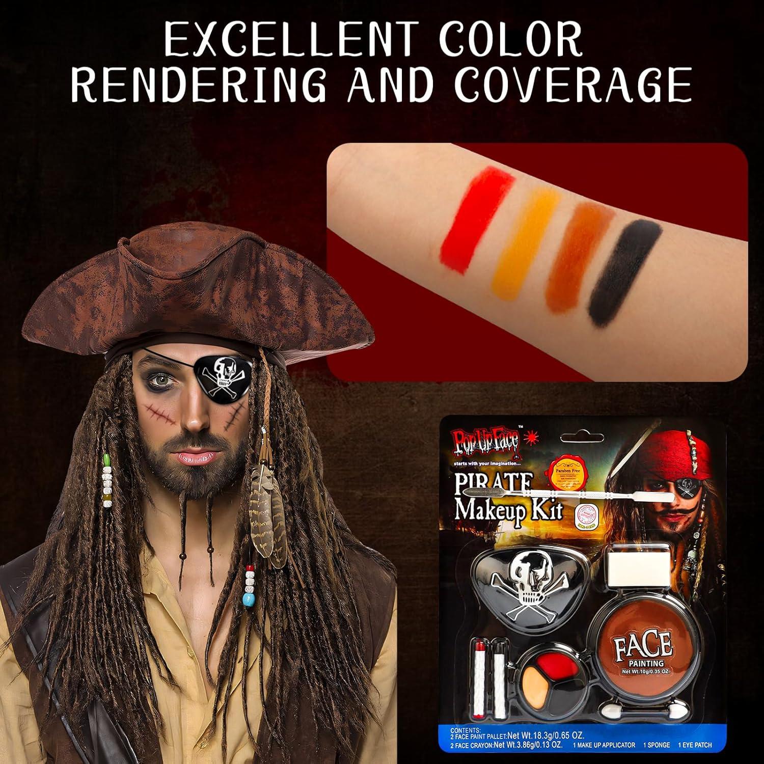 Professionelles Halloween Make-up Set Piraten Gesichtsfarben Karneval