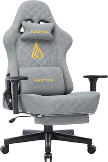 Gaming Stuhl Racing Gamer Bürostuhl 3D Armlehnen Grau