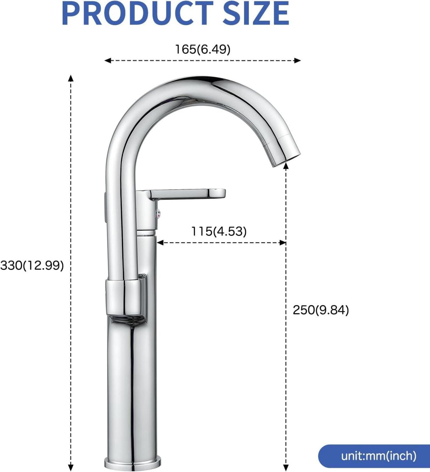 Jacurley Hochwertige Waschtischarmatur für Bad 360° Schwenkbar Chrom