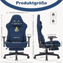 Gaming Stuhl Racing Gamer Sessel mit Fußstütze, Lendenkissen